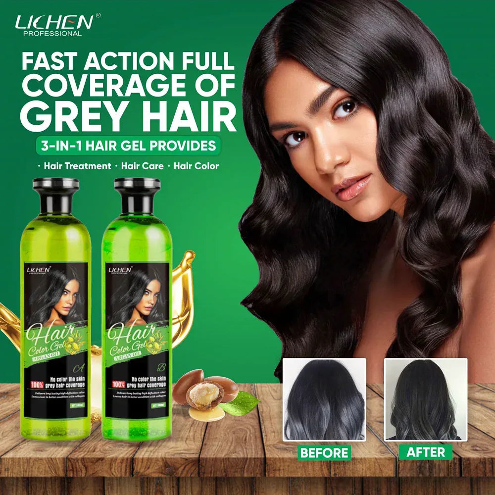 (500 ML) Lichen Hair Color Gel with Argan Oil - Arabiandrops